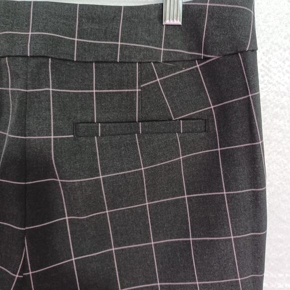 LOFT Marisa Slim Leg Career Dress Pant Women's Size 6 Gray Pink Windowpane NEW - Picture 5 of 10